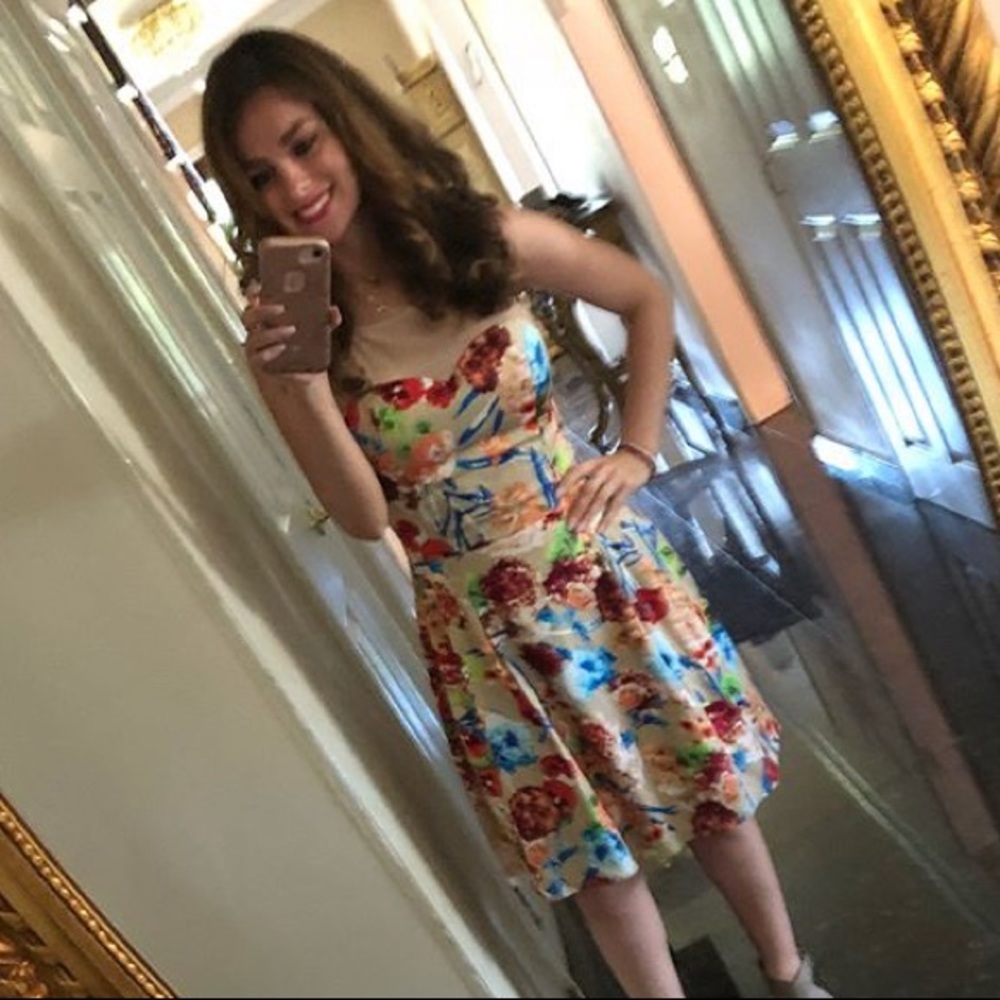 Floral skater party dress like new